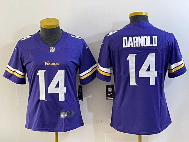 Womens Minnesota Vikings 14 Sam Darnold Purple Vapor Untouchable Limited Stitched Jersey